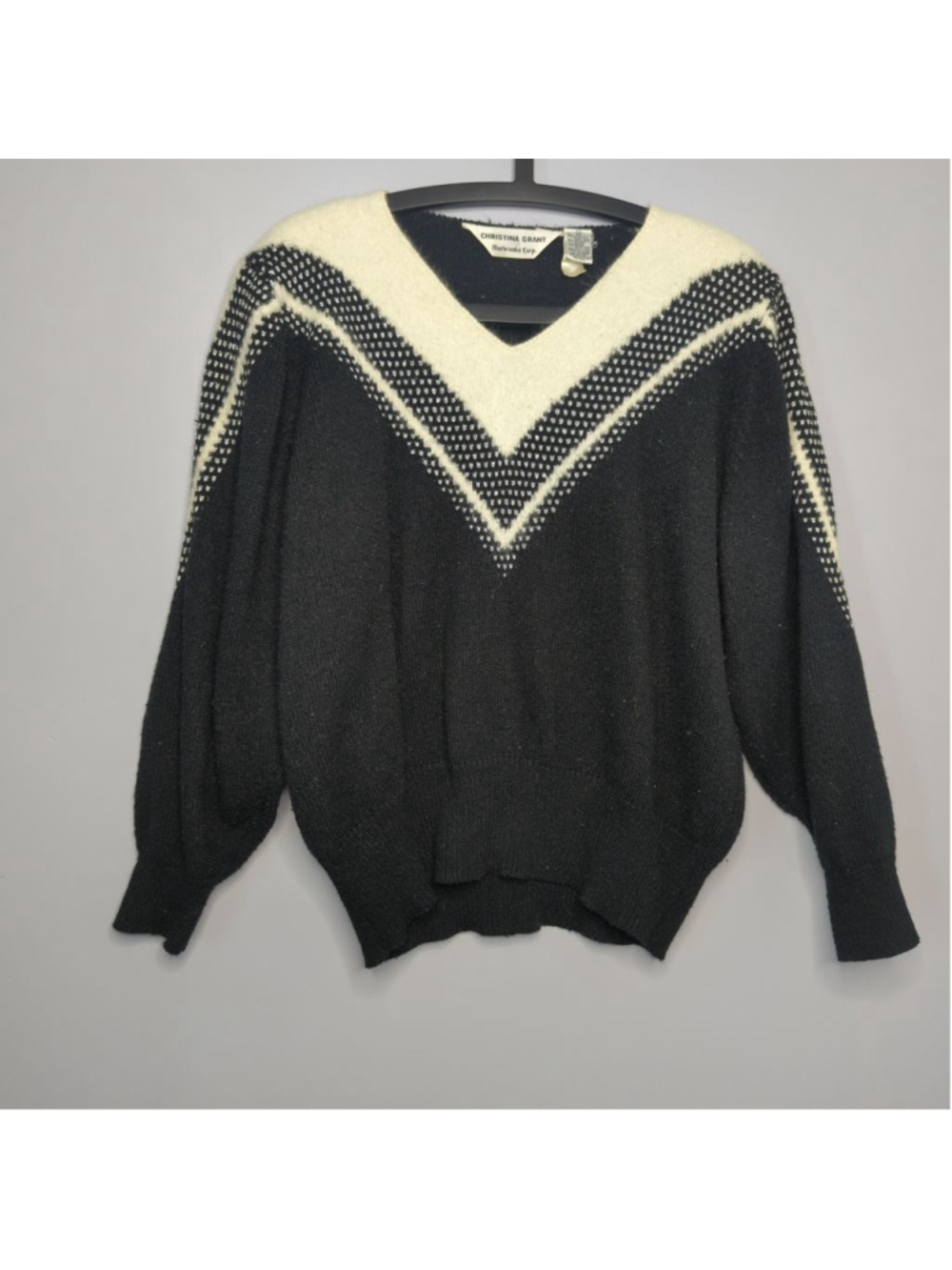 Vintage Christina Grant Angora Blend Sweater - Metallic Accents - Sz 2X - 80s - Picture 7 of 15